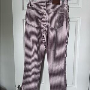 Madewell Red and White Ankle Cropped Jeans